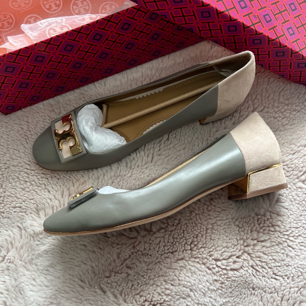 GIGI 20MM ROUND TOE FLAT - CALF LEATHER/SILK SUEDE